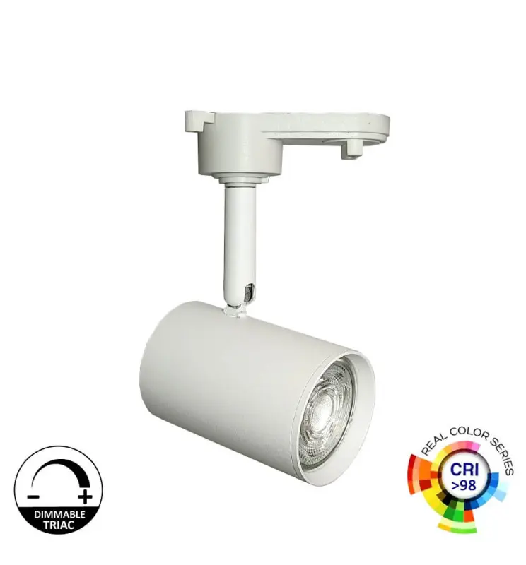 Foco Carril LED 8W Monofásico - BLANCO - Dimable Triac - 24º - HIGH LUMEN 150Lm/W - CRI+98 - Imagen 1