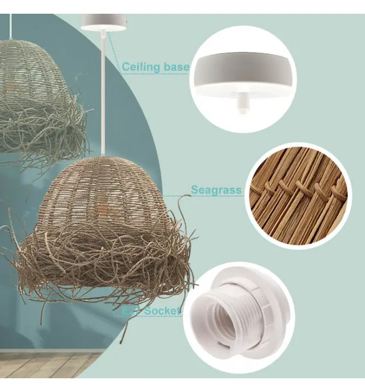 Lámpara Colgante - SEAGRASS - para LED E27 - Imagen 1