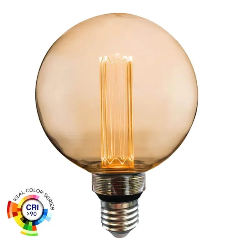 Bombilla LED Modern Cristal Ambar 4W E27 G125 - Imagen 1