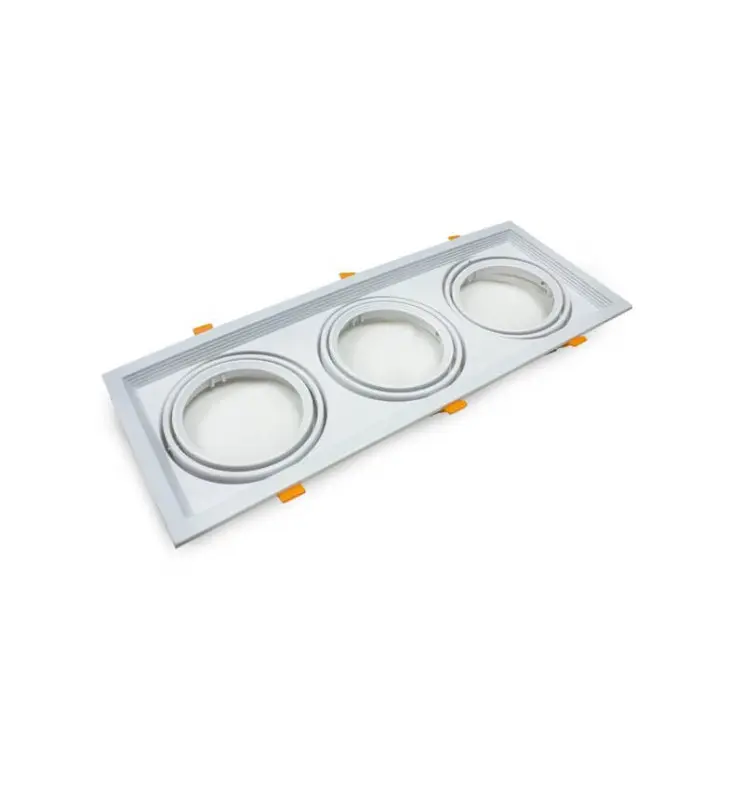 Ramă ALBĂ triplă orientabilă pentru AR111 - Imagen 1
