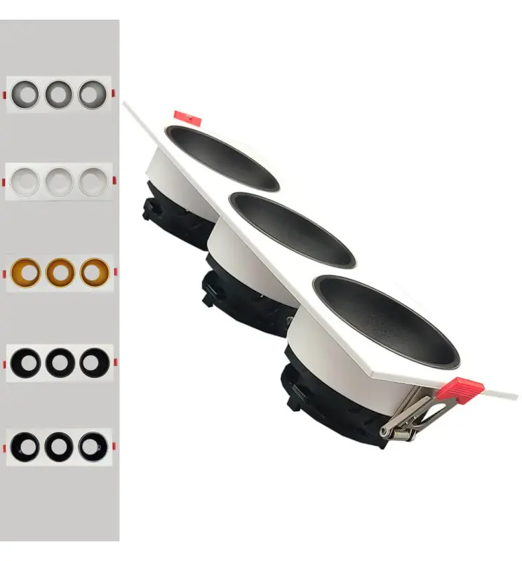 Aro basculante triple - Serie Oculus - GU10-MR16 - Exterior blanco - Imagen 1