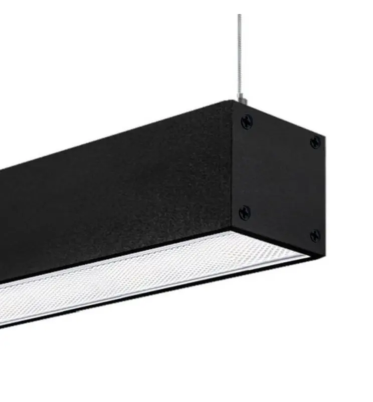 Perfil de Aluminio para Tiras LED POTSDAM Negro 2m con Difusor Microprisma UGR17 de Superficie y Colgante - Imagen 1