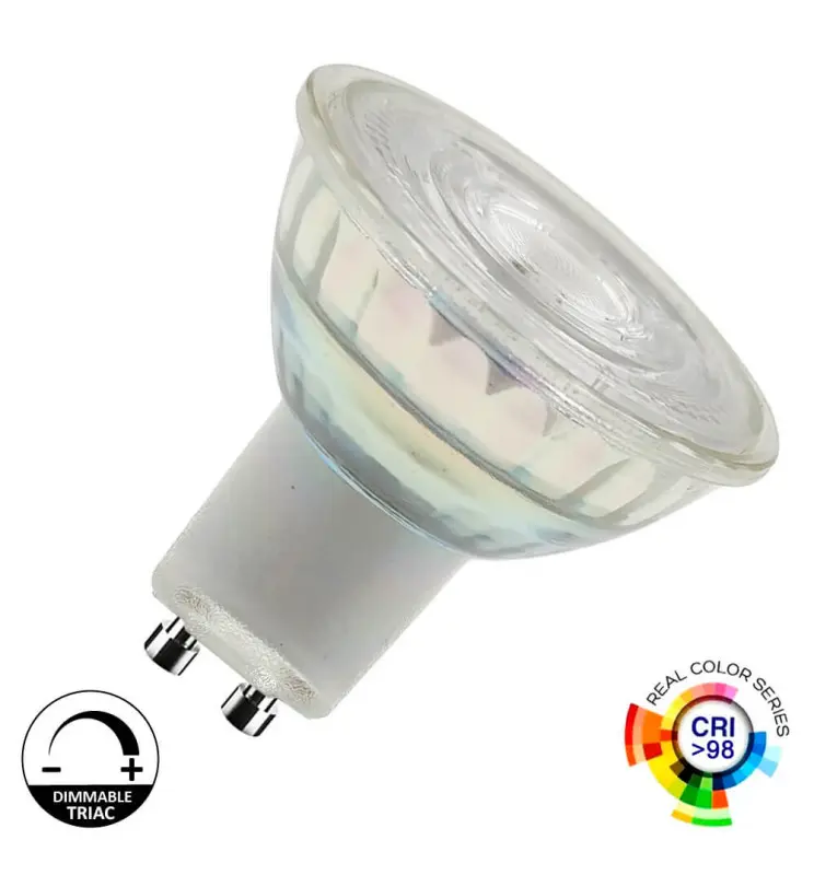 Dicroica LED GU10 8W ALTA LUMINOSIDAD - Cristal - SMD1A1A - 24º - DIMABLE TRIAC- CRI 98 - Imagen 1
