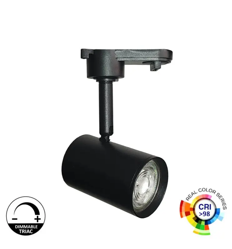 Foco Carril LED 8W Monofásico - NEGRO - Dimable Triac - 24º - HIGH LUMEN 150Lm/W - CRI+98 - Imagen 1
