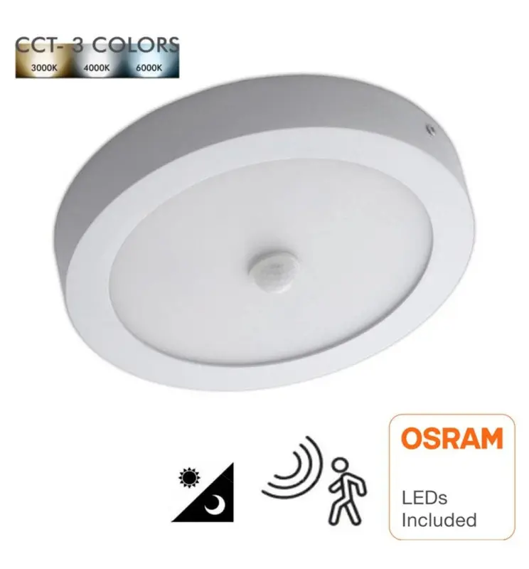 Plafón LED Superficie Circular 24W - 22W- 20W -18W | Sensor de Movimiento | CCT | OSRAM CHIP - Imagen 1