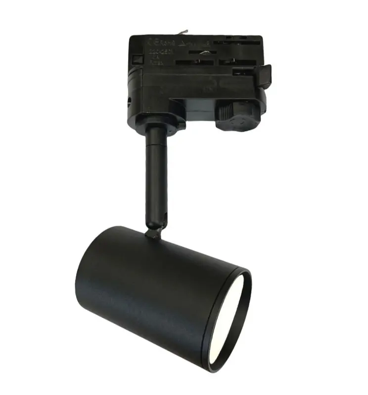Foco de Carril NEGRO para Lámpara GU10 - TRIFÁSICO - Imagen 1