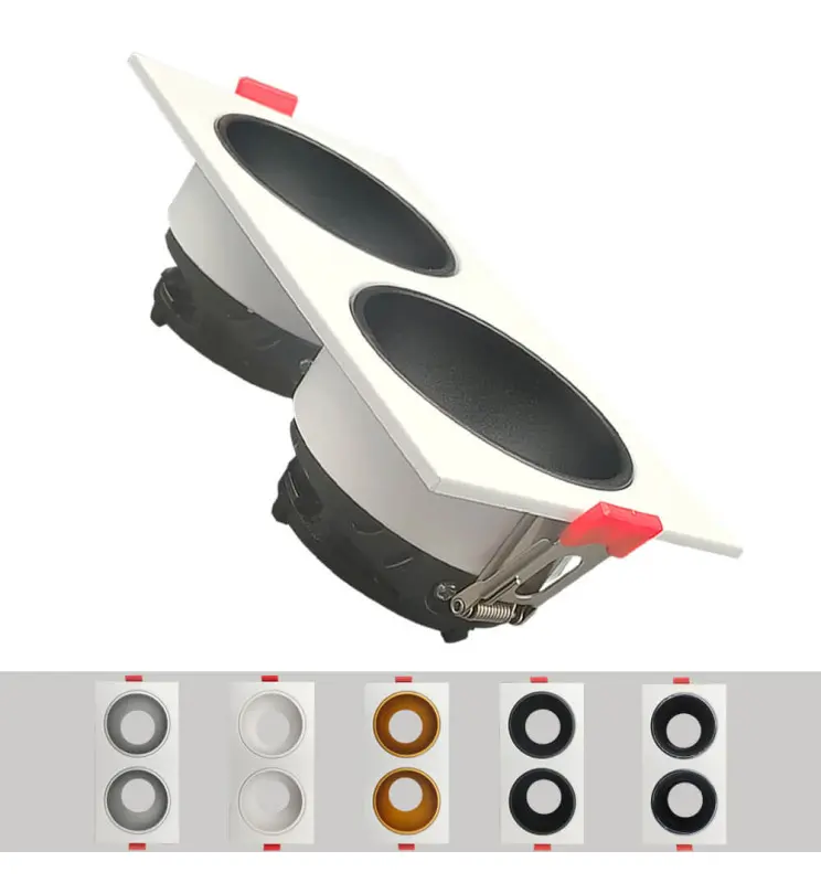 Aro basculante doble - Serie Oculus - GU10-MR16 - Exterior blanco - Imagen 1