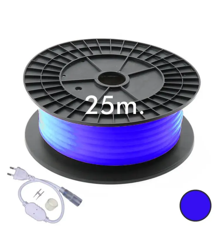 Neón LED CIRCULAR Flexible 220V Bobina 25m 16mm - 7W/m - Azul - Imagen 1