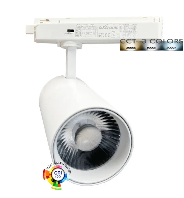 Foco LED 40W - 34W NEW MAYA Blanco Carril Monofásico - CCT - CRI+92 - UGR13 - 120Lm/W - Imagen 1
