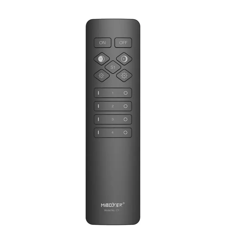 Mando a Distancia Negro - Control Remoto Luces CCT - 4 Zonas - Imagen 1