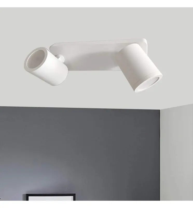 Aplică de Tavan Orientabilă Albă pentru 2x GU10 - Imagen 1