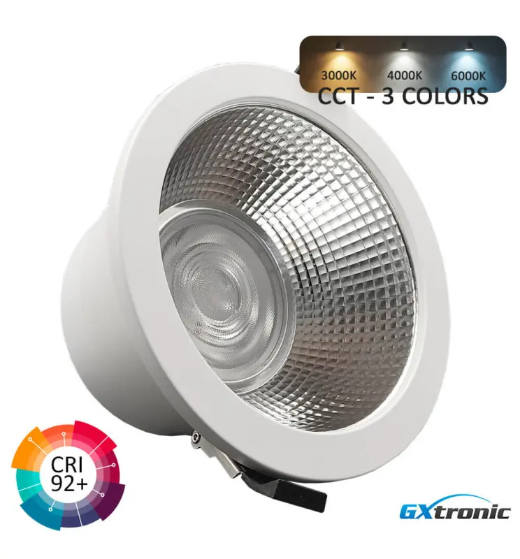 Foco Downlight LED Circular 30W GXtronic | 3CCT | CRI+92 | IP65 | Corte Ø145mm - Imagen 1