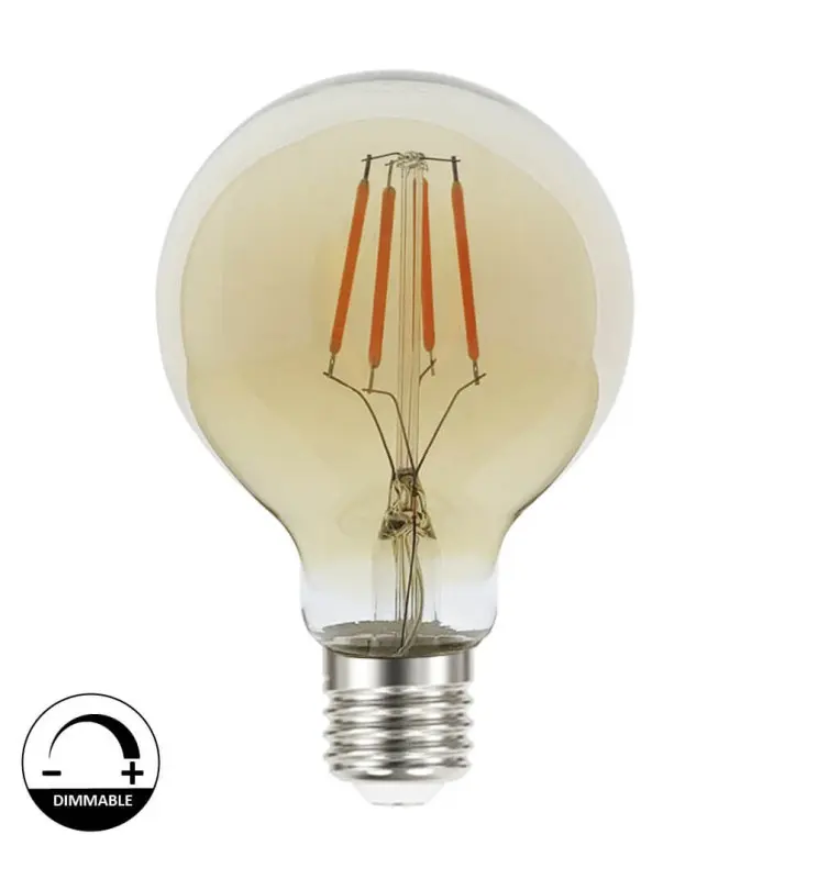 Bombilla LED Filamento Vintage 6W E27 G80 Gold - DIMABLE - Imagen 1