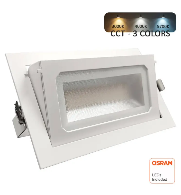 Foco proyector LED 40W Orientable Rectangular | OSRAM CHIP 140Lm/W | 3CCT 120º No Flick - Imagen 1