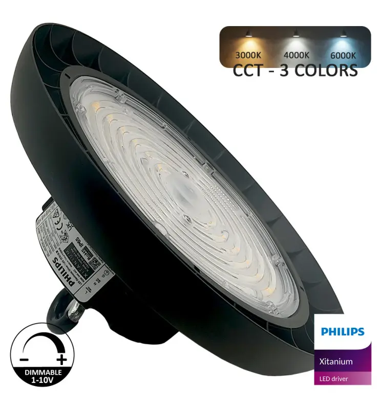 Campana Industrial LED 200W-160W-120W | UFO GERMANY |  3CCT | Driver Philips Xitanium | Dimable 1-10V - Imagen 1