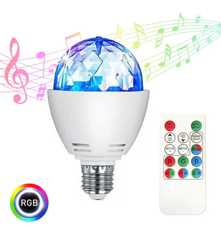 Bombilla LED RGB Disco Giratoria 3W E27 - Imagen 1