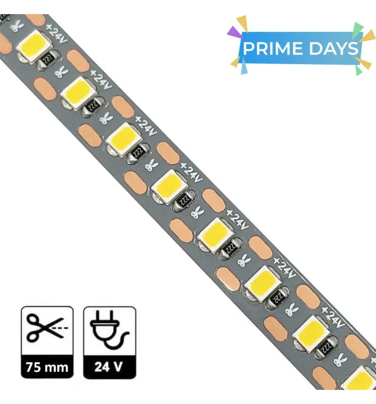 Tira LED 24V |130 LED/m | 5m | SMD2835 | 950Lm |11W/M | CRI93 | IP20 | Corte cada 7mm - Imagen 1
