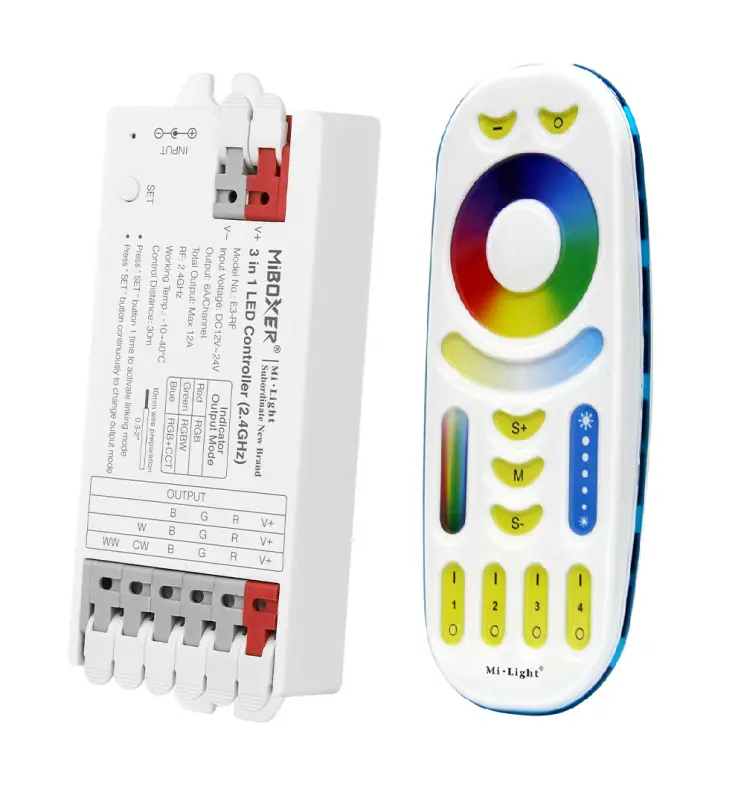 Pack controladora LED CCT - RGB - 12-24V + Control remoto - 2,4GHz - Imagen 1