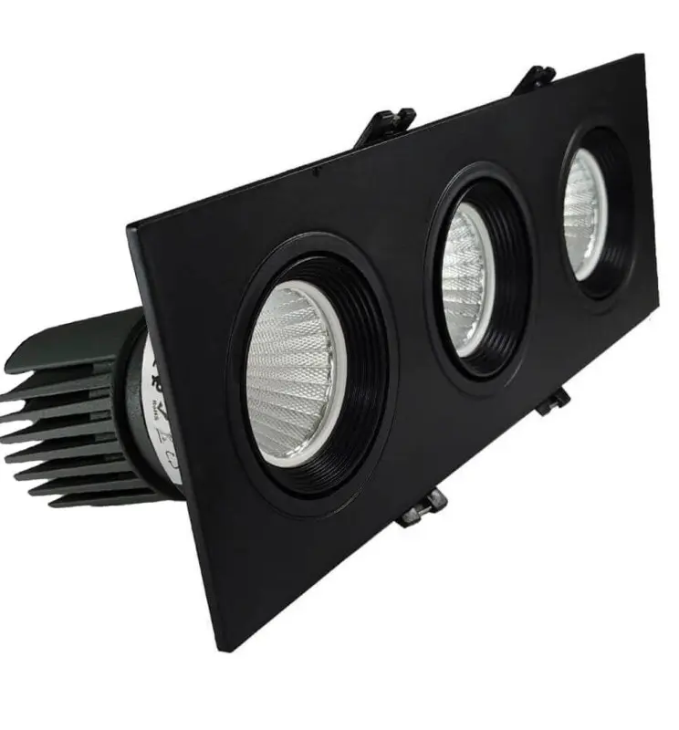 Downlight LED 45W - Richtbaar - ZWART - Drievoudig - CRI+92 - UGR13 - Imagen 1