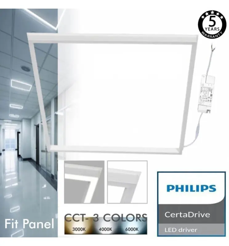 Pack Panel LED Marco Luminoso 60x60 44W 3CCT | FIT PANEL Philips CertaDrive | SMD2835 160Lm/W - Imagen 1