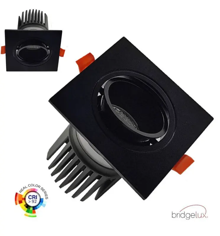 Downlight LED Cuadrado 15W - Direccionable  - NEGRO - CRI+92 - UGR13 - Imagen 1