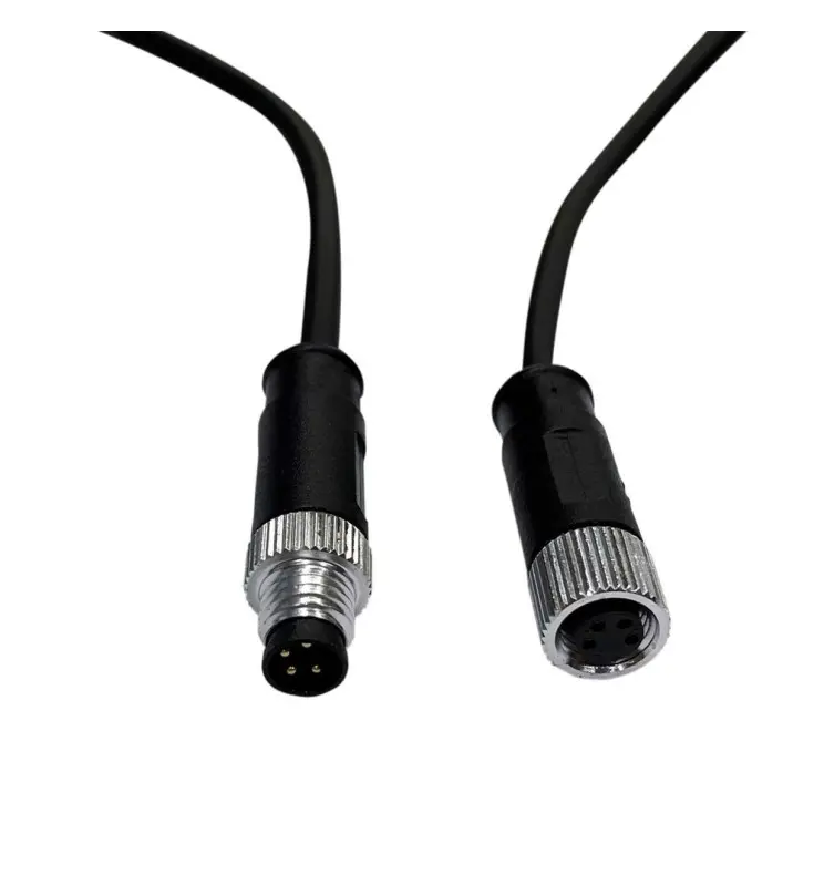 Cable conector Estanco 12V-24V - IP68 - M8 - Macho – Hembra 4x0,3mm2 – ø12mm - Imagen 1
