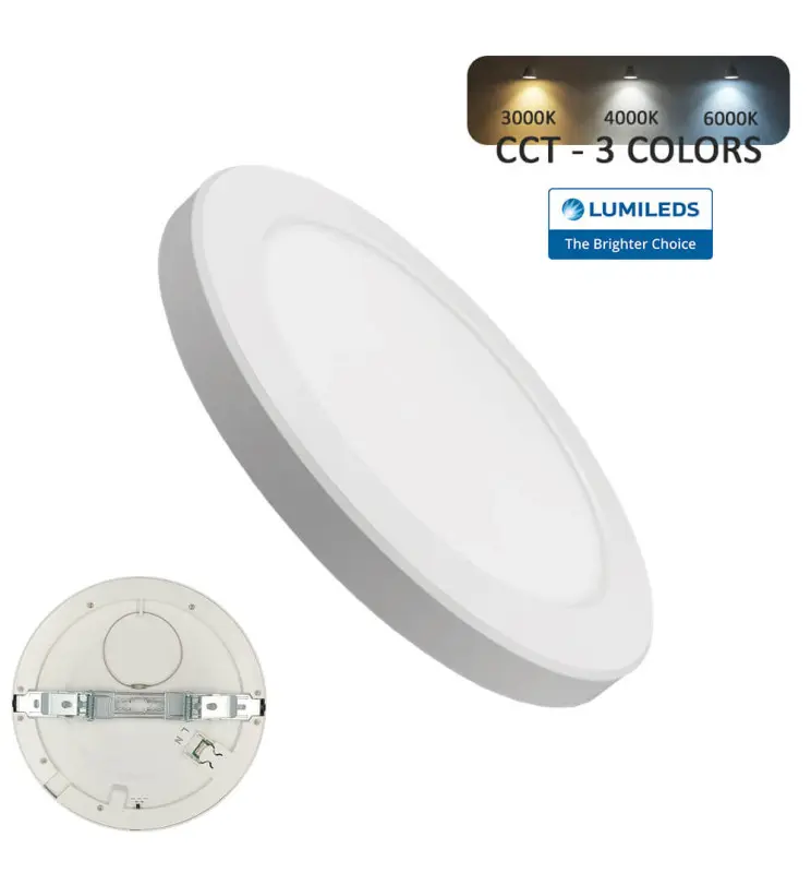 Downlight + Plafón LED - Circular- MOSS BLANCO LUMILEDS - 6W AJUSTABLE  - CCT Color Seleccionable - Imagen 1