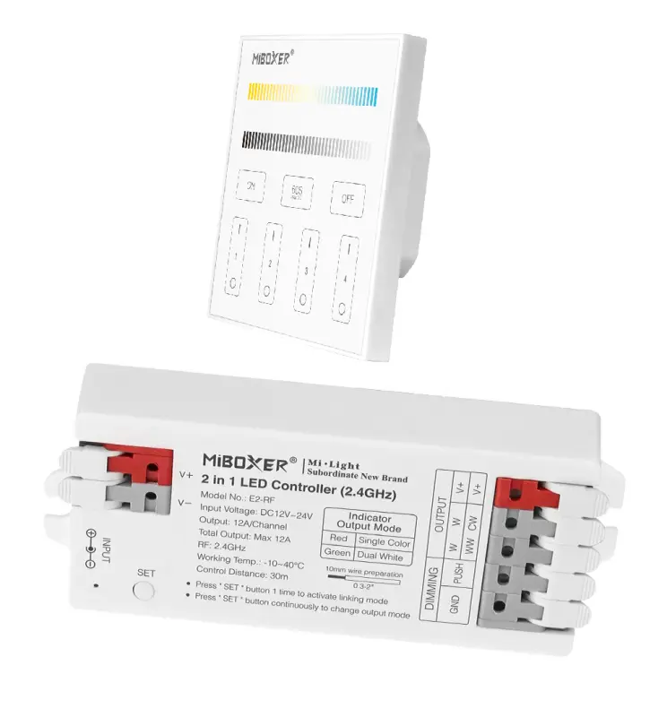 Pack controladora LED CCT 12-24V + Panel control remoto B2 - 2,4GHz - Imagen 1