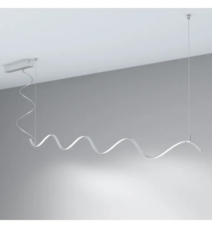 Lineær lampe LED - vedhæng - MILANO SLIM SØLV CURVES- 0,5 m - 1 m - 1,5 m - 2 m - IP20 - Imagen 1
