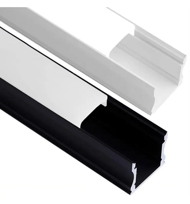 Perfil de Aluminio Superficie Blanco y Negro | 2 metros | para Tiras LED - Imagen 1