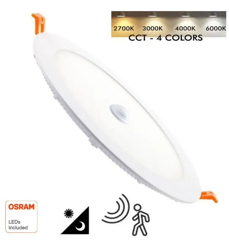 Placa LED Circular 24W - 22W- 20W -18W con Detector de Movimiento - 2700K+CCT - OSRAM CHIP - Corte 205mm - Imagen 1