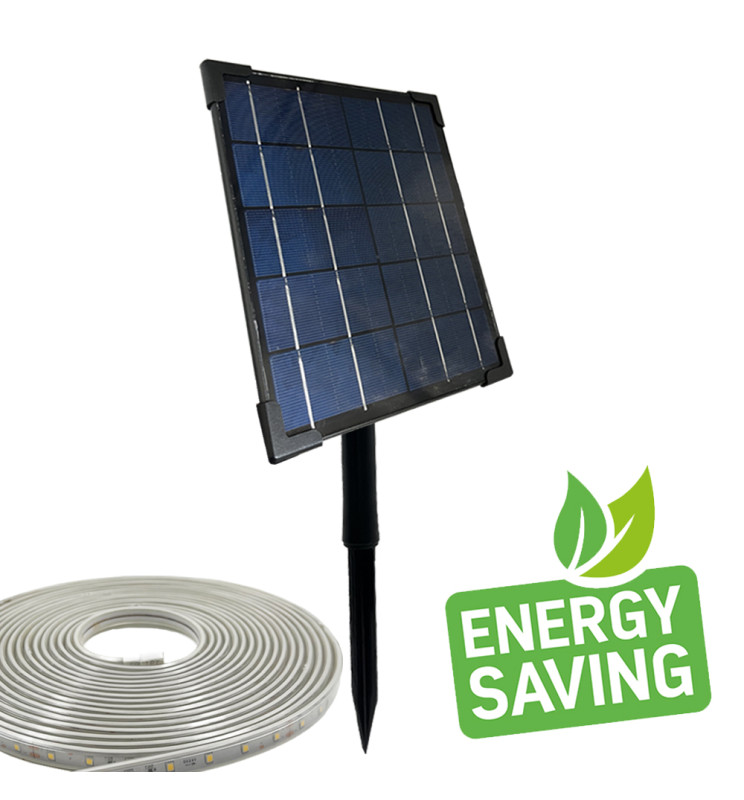 Striscia LED solare 40W con telecomando - 10 metri - IP65