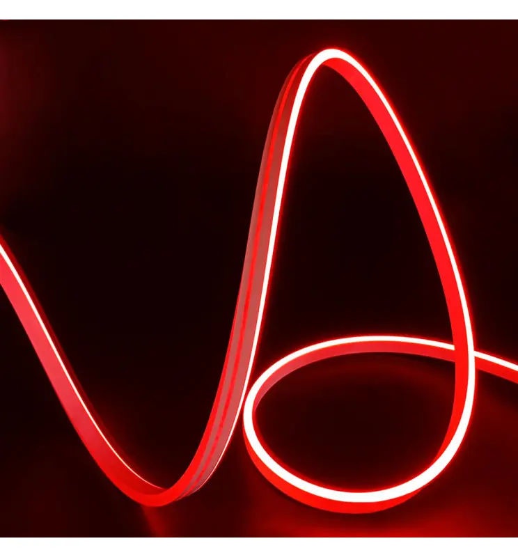 Neón LED Flexible 24V 13W/m - Bobina 50M - Especial Rótulos - 6x12mm - Corte cada 1cm - Rojo - Imagen 1
