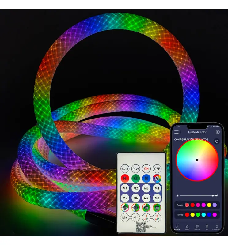 Neón LED - RGB MAGIC SMART 360º - Pack 5M IP65 - Control Remoto + APP - Imagen 1