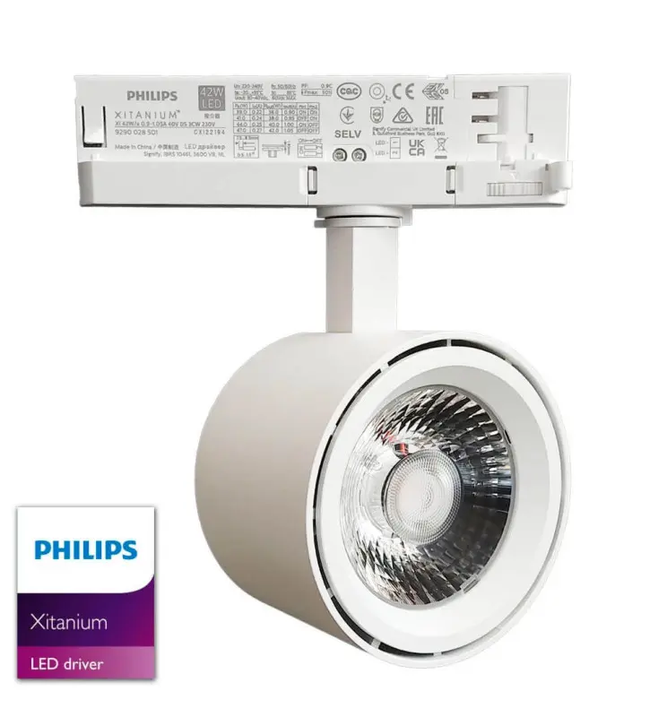 Foco LED 40W - 38W - 36W ODENSE Blanco PHILIPS Driver Carril TRIFÁSICO - CRI+92 - Imagen 1