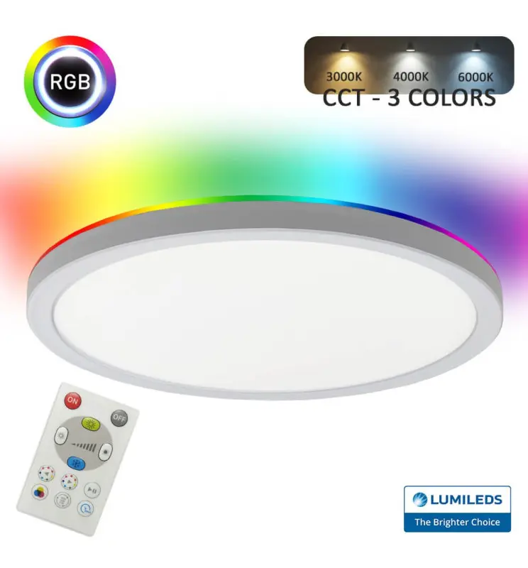 Plafón LED 18W RGB+CCT - Control Remoto - Chip Lumileds - Imagen 1