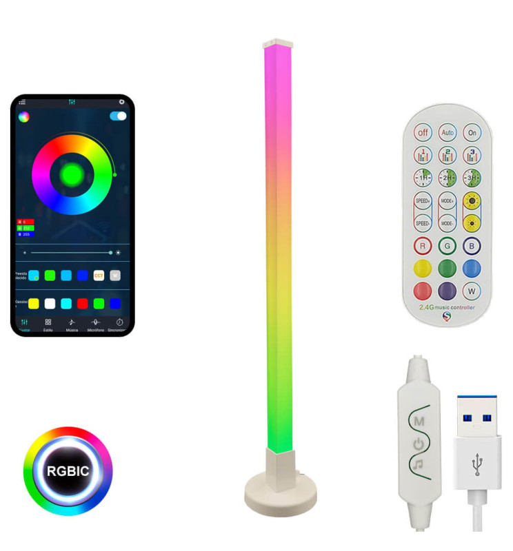 Weilim Lampada LED RGB da Terra, Lampada da Terra LED Smart con Telecomando e Timer Piantana Dimmerabile Compatibile con Alexa, Google Home - 16 Milioni Colori, Musica Sincronizzazione,155cm