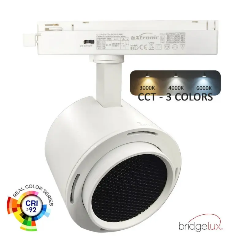 Foco LED 40W-34W Monofásico  - ROMA Blanco - Driver GXtronic - Óptica Regulable 24º-60º - UGR13 - CCT Color Seleccionable - Imagen 1