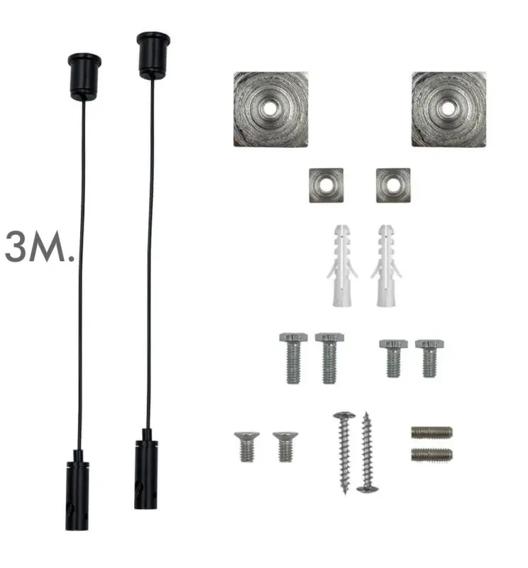 Kit colgante universal - Negro -  con cable de 3m - Pack 2 unidades - Imagen 1