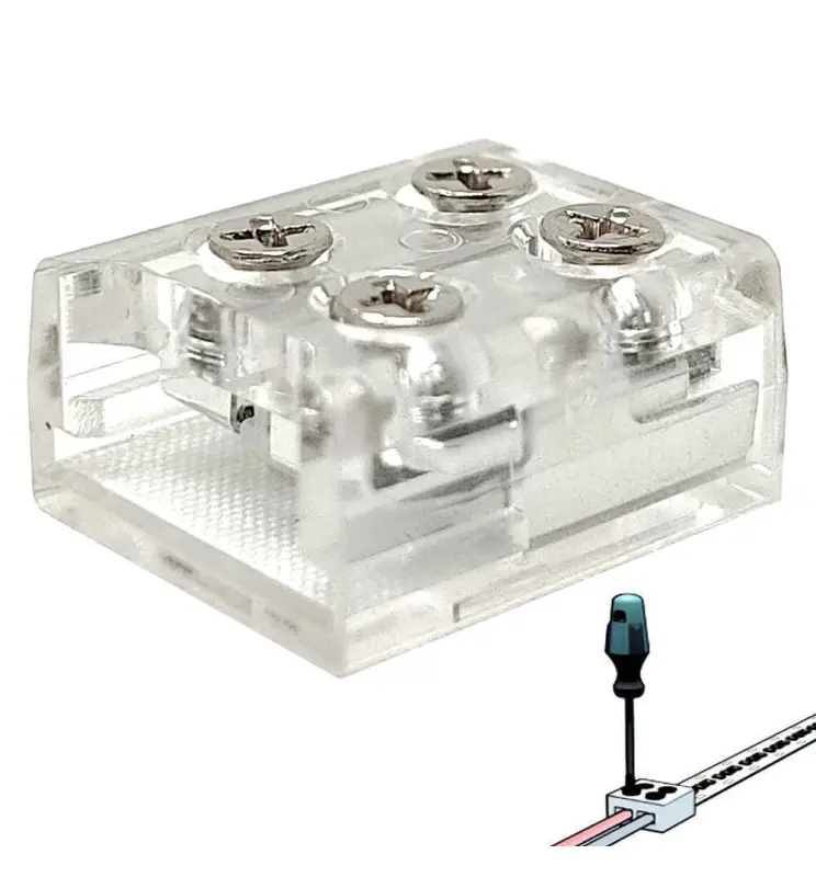 Conector atornillable para tiras LED SMD - 10mm - IP20 - Imagen 1