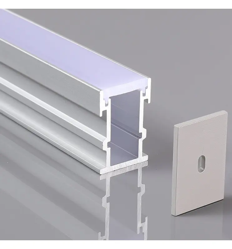 Profilo in Alluminio da Incasso a Pavimento per Strisce LED | 2 Metri - Imagen 1
