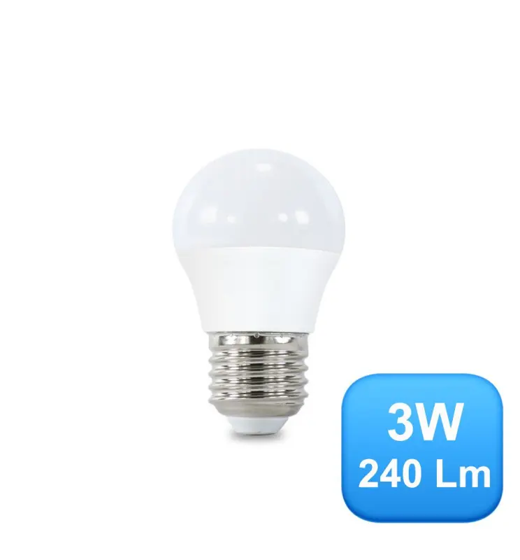 Bombilla LED 3W G45  MI-LED E27 180º  - Imagen 1