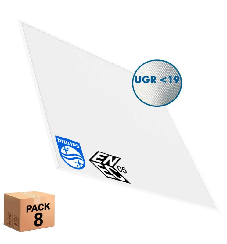 Pack Panel LED 60x60 40W SLIM FRAME Premium UGR19 | Philips Driver | Aluminio 5 Años Garantía  - Imagen 1