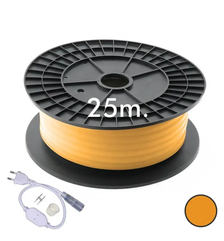 Neón LED CIRCULAR Flexible 220V Bobina 25m 16mm - 7W/m - Naranja - Imagen 1