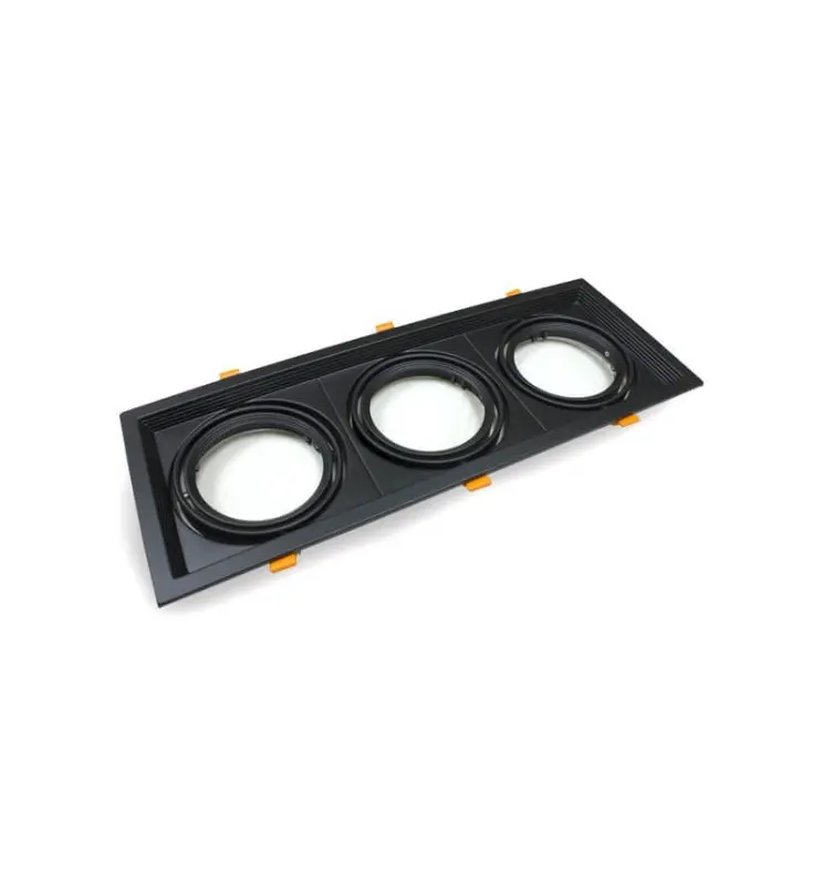 Marco NEGRO triple orientable para AR111 - Imagen 1