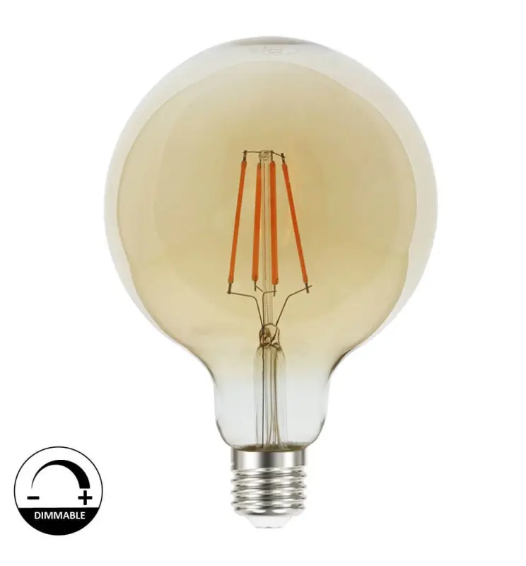 Bombilla LED Filamento Vintage 8W E27 G125 - Dimmable - Imagen 1
