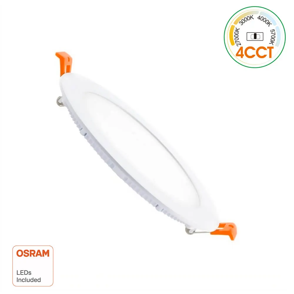 Placa Slim LED Circular 10W 4CCT Select | OSRAM CHIP DURIS E 2835 - Corte 105mm - Imagen 1