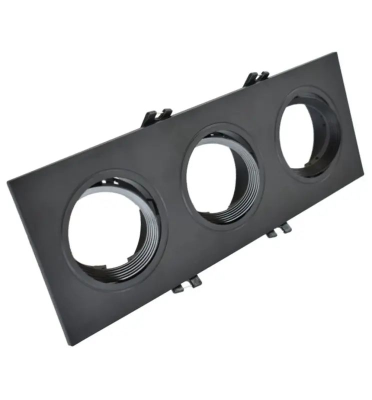 Aro Marco NEGRO - TRIPLE -  orientable para GU10 LED - Imagen 1