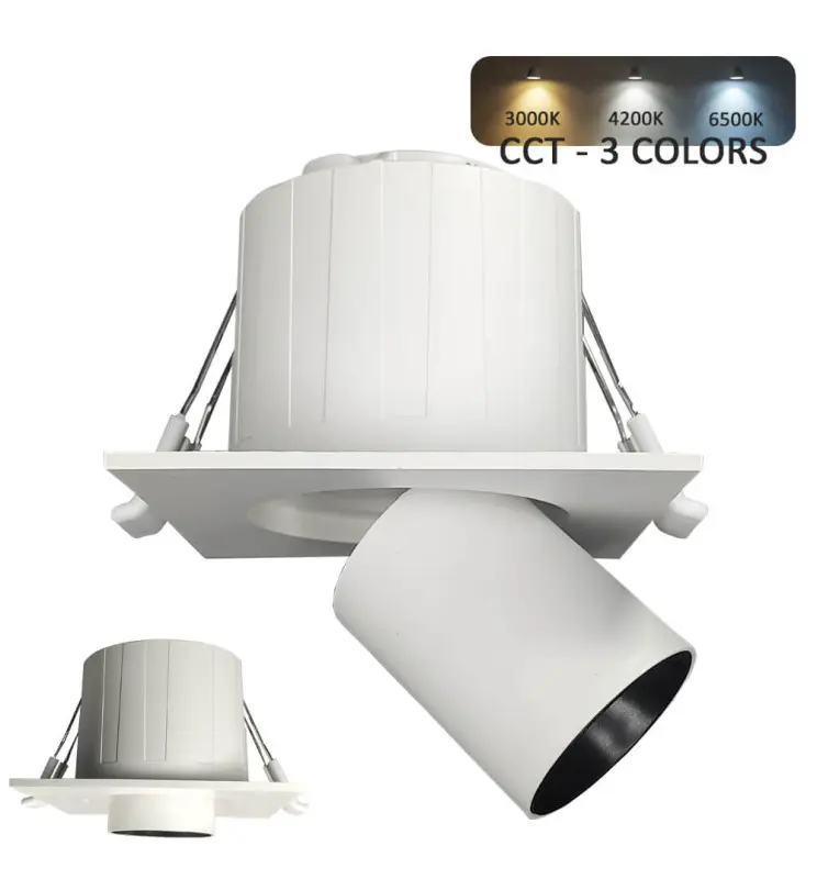 Empotrable LED 6W - PERISCÓPICO DIRECCIONABLE - Cuadrado - CCT Color Seleccionable - Imagen 1