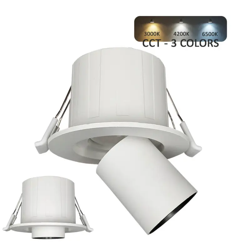 Empotrable LED 6W - PERISCÓPICO DIRECCIONABLE - Circular -  CCT Color Seleccionable - Imagen 1